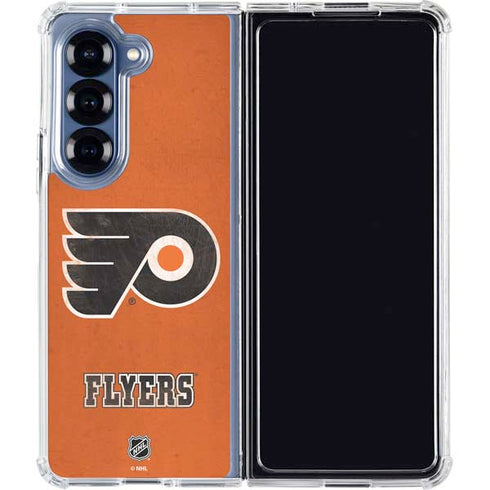 NHL Philadelphia Flyers Distressed Galaxy Z Fold6 Clear Case