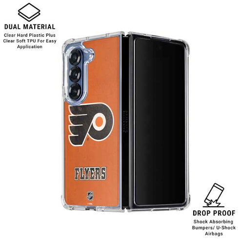 NHL Philadelphia Flyers Distressed Galaxy Z Fold6 Clear Case