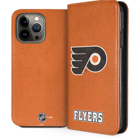 NHL Philadelphia Flyers Distressed iPhone 14 Pro Max Folio Case