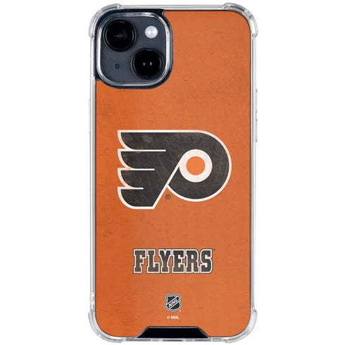 NHL Philadelphia Flyers Distressed iPhone 15 Clear Case