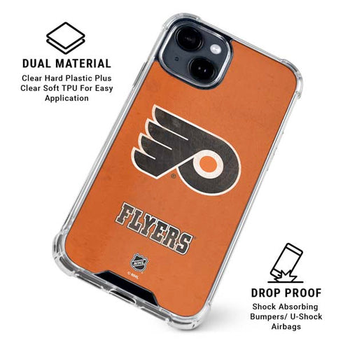 NHL Philadelphia Flyers Distressed iPhone 15 Clear Case