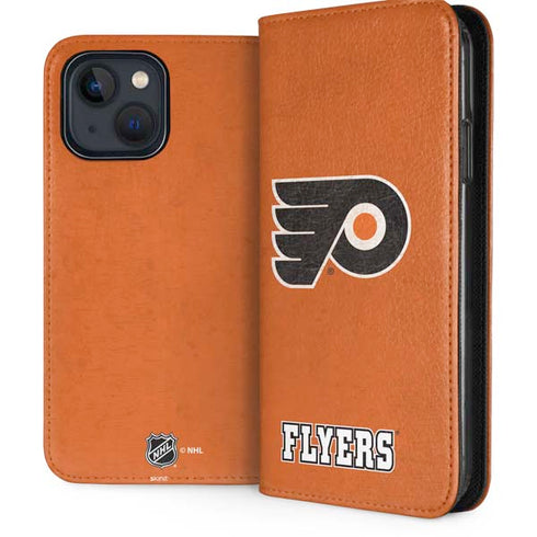 NHL Philadelphia Flyers Distressed iPhone 15 Plus Folio Case