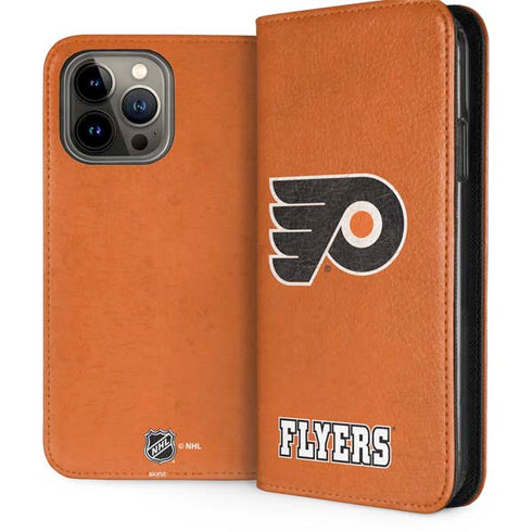 NHL Philadelphia Flyers Distressed iPhone 15 Pro Max Folio Case
