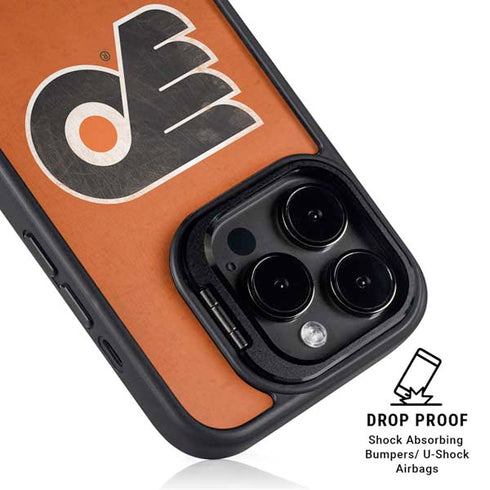 NHL Philadelphia Flyers Distressed iPhone 15 Pro Max Kickstand Case