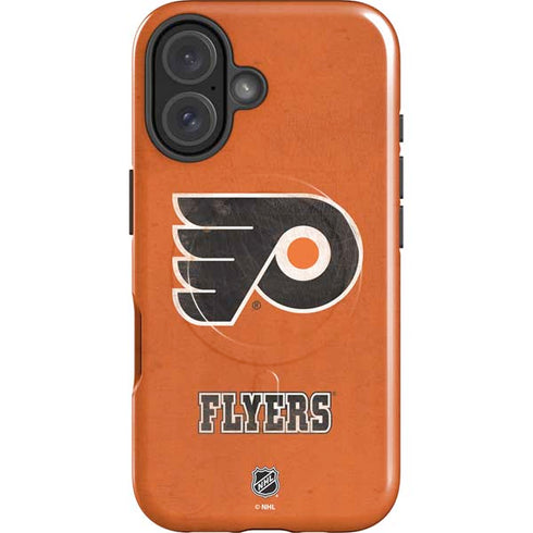 NHL Philadelphia Flyers Distressed iPhone 16 Magsafe Impact Case