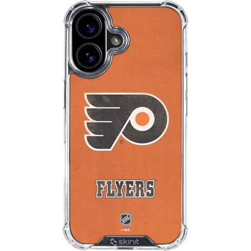 NHL Philadelphia Flyers Distressed iPhone 16 Plus Clear Case