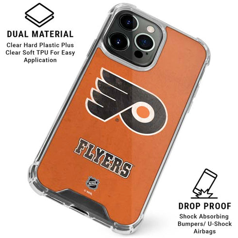 NHL Philadelphia Flyers Distressed iPhone 16 Pro Max Clear Case