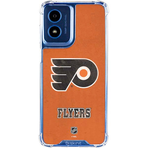 NHL Philadelphia Flyers Distressed Moto G 5G (2024) Clear Case