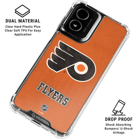 NHL Philadelphia Flyers Distressed Moto G Power 5G (2024) Clear Case