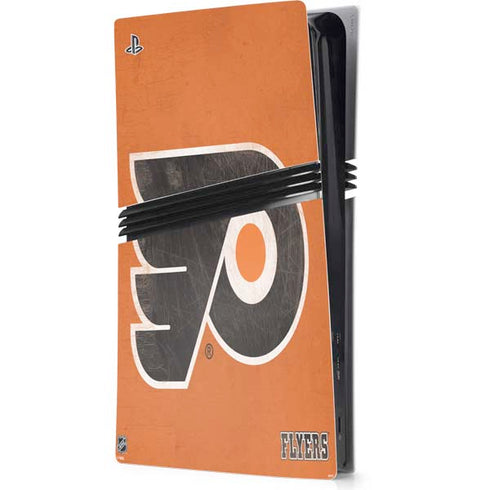 NHL Philadelphia Flyers Distressed PS5 Pro Console Skin