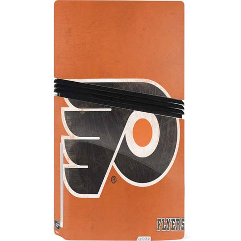 NHL Philadelphia Flyers Distressed PS5 Pro Disk Console Skin