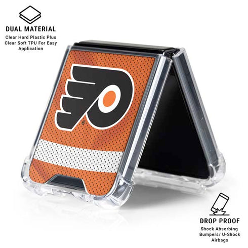 NHL Philadelphia Flyers Jersey Galaxy Z Flip6 Clear Case