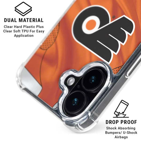 NHL Philadelphia Flyers Jersey iPhone 16 Plus Clear Case