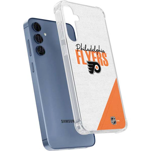 NHL Philadelphia Flyers Script Galaxy A35 5G Clear Case
