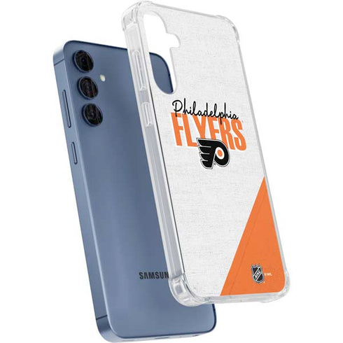 NHL Philadelphia Flyers Script Galaxy A55 5G Clear Case