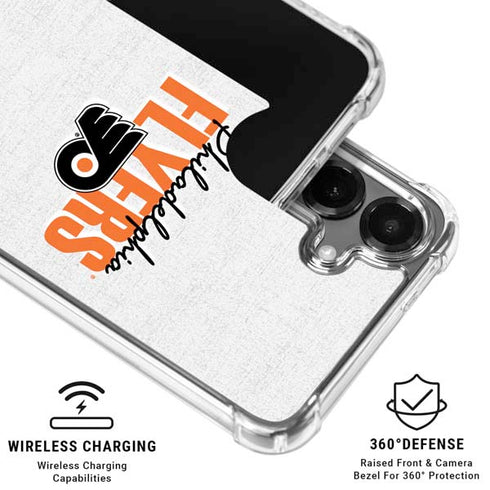 NHL Philadelphia Flyers Script Galaxy S26 Plus Clear Case