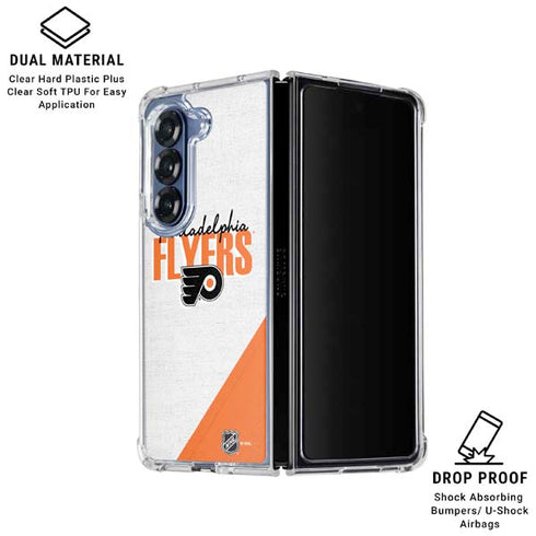 NHL Philadelphia Flyers Script Galaxy Z Fold6 Clear Case