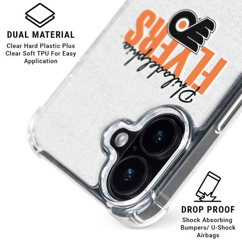 NHL Philadelphia Flyers Script iPhone 16 Plus Clear Case