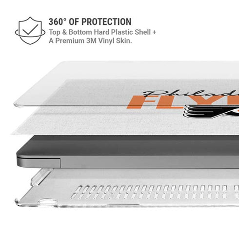 NHL Philadelphia Flyers Script MacBook Pro 14in (2021-24) Case plus Skin