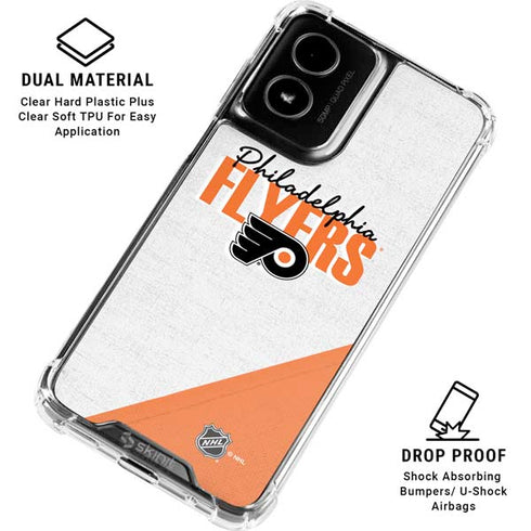 NHL Philadelphia Flyers Script Moto G Power 5G (2024) Clear Case