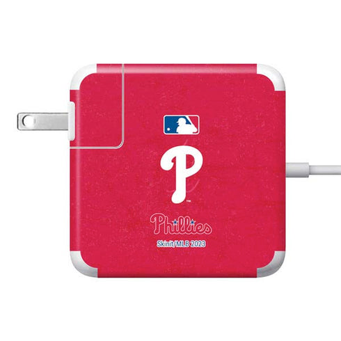 MLB Philadelphia Phillies - Solid Distressed 85W Power Adapter (15 and 17 inch MacBook Pro Charger) Skin
