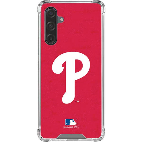 MLB Philadelphia Phillies - Solid Distressed Galaxy A17 Clear Case