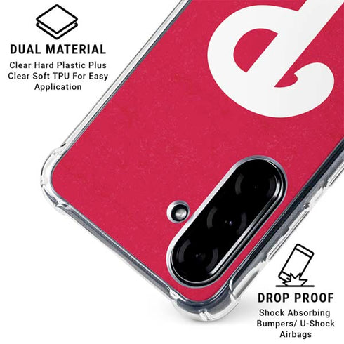 MLB Philadelphia Phillies - Solid Distressed Galaxy A36 5G Clear Case