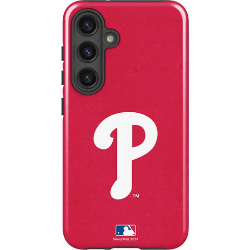 MLB Philadelphia Phillies - Solid Distressed Galaxy S25 Impact Case