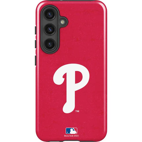 MLB Philadelphia Phillies - Solid Distressed Galaxy S25 Plus Impact Case