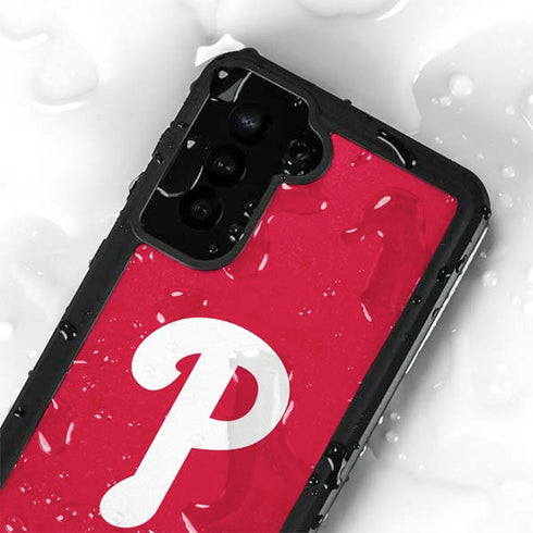 MLB Philadelphia Phillies - Solid Distressed Galaxy S24 Plus Waterproof Case