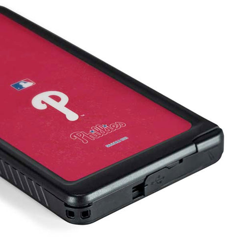 MLB Philadelphia Phillies - Solid Distressed Galaxy S24 Ultra Waterproof Case