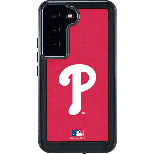 MLB Philadelphia Phillies - Solid Distressed Galaxy S24 Waterproof Case