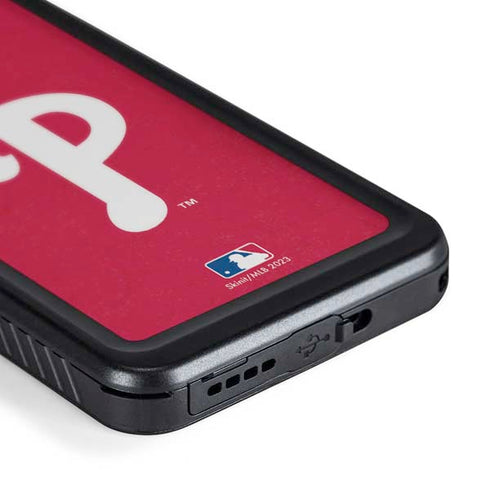 MLB Philadelphia Phillies - Solid Distressed Galaxy S24 Waterproof Case