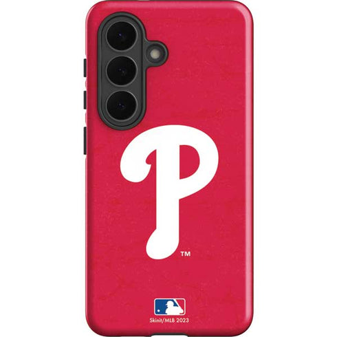 MLB Philadelphia Phillies - Solid Distressed Galaxy S26 Plus Impact Case