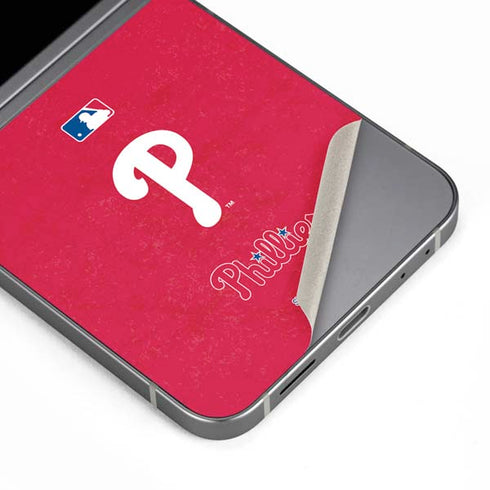 MLB Philadelphia Phillies - Solid Distressed Galaxy Z Flip6 Skin