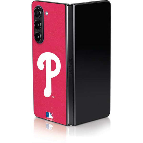 MLB Philadelphia Phillies - Solid Distressed Galaxy Z Fold5 5G Skin