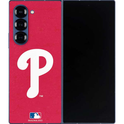 MLB Philadelphia Phillies - Solid Distressed Galaxy Z Fold6 Skin