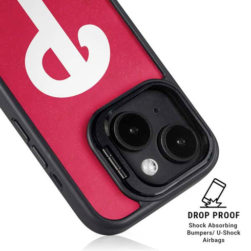 MLB Philadelphia Phillies - Solid Distressed iPhone 15 Kickstand Case