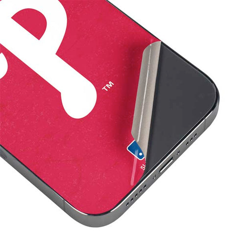 MLB Philadelphia Phillies - Solid Distressed iPhone 15 Pro Max Skin