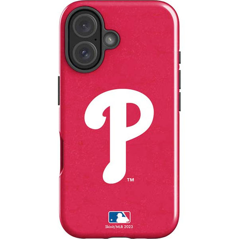 MLB Philadelphia Phillies - Solid Distressed iPhone 16 Impact Case