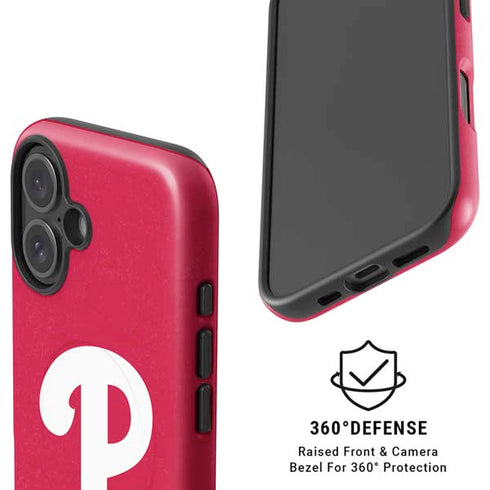 MLB Philadelphia Phillies - Solid Distressed iPhone 16 Magsafe Impact Case