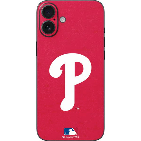 MLB Philadelphia Phillies - Solid Distressed iPhone 16 Plus Skin