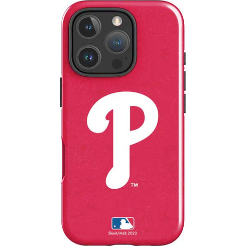 MLB Philadelphia Phillies - Solid Distressed iPhone 16 Pro Max Impact Case