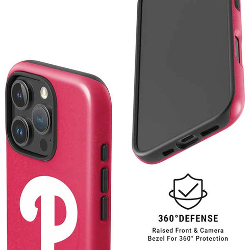 MLB Philadelphia Phillies - Solid Distressed iPhone 16 Pro Max Magsafe Impact Case