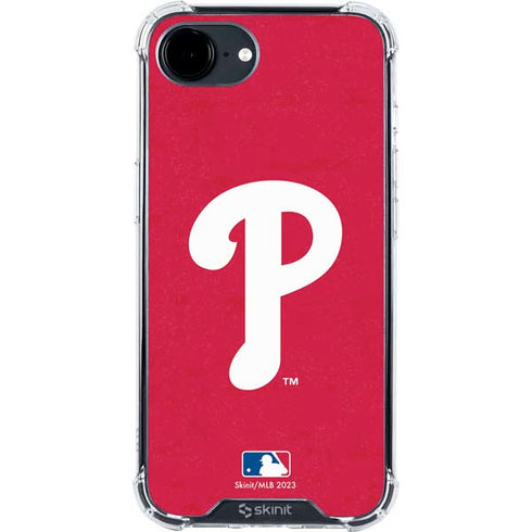 MLB Philadelphia Phillies - Solid Distressed iPhone 16e Clear Case