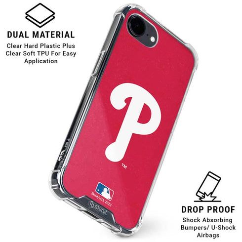 MLB Philadelphia Phillies - Solid Distressed iPhone 16e Clear Case