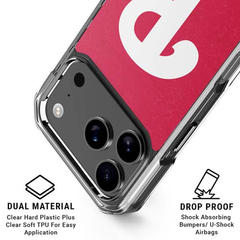 MLB Philadelphia Phillies - Solid Distressed iPhone 18 Pro Clear Case