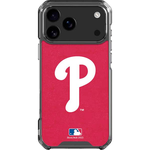 MLB Philadelphia Phillies - Solid Distressed iPhone 18 Pro Max Clear Case