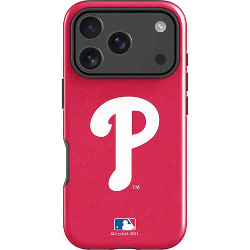 MLB Philadelphia Phillies - Solid Distressed iPhone 18 Pro Max Impact Case