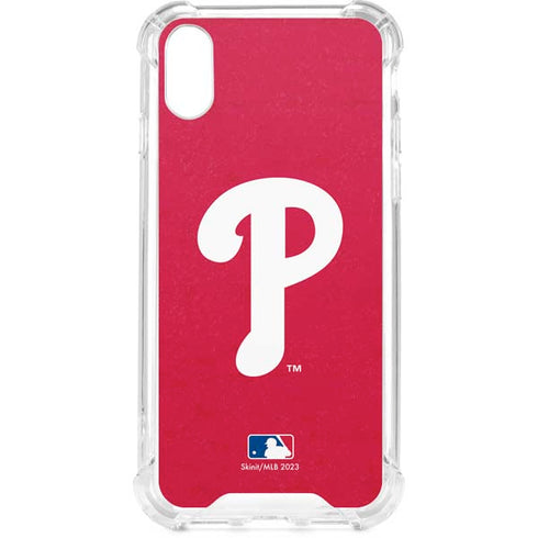 MLB Philadelphia Phillies - Solid Distressed iPhone XS Clear Case